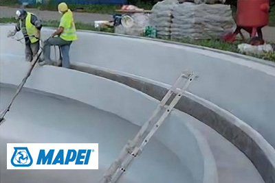 Mapei - Betonszerkezetű derítő meden­ce szakszerű vízszigetelése