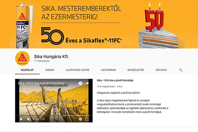 Sika - Minden egy helyen! Megújult a Sika Hungária Kft. Youtube oldala. Áttekinthető, friss tudástár építészeknek, tervezőknek