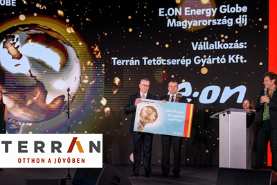 Terrán - Energy Globe díjat nyert a Terrán GENERON napelemes tetőcserép